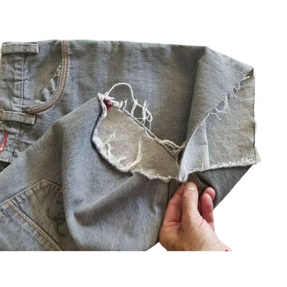 COOGI Melbourne Men's Cut Away Denim Shorts Gray Size‎ W34 Home Altered Length